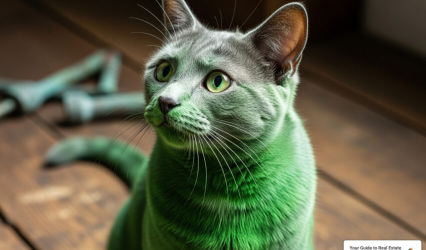 green cat